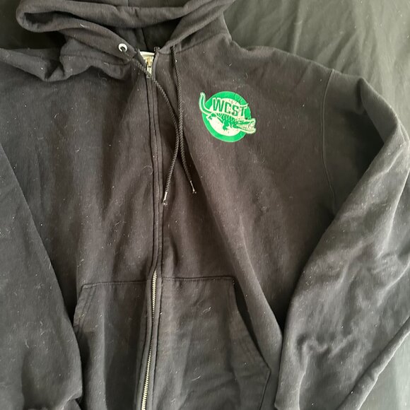 ECO Authentic Hoodie Large Black Full Zip WCST Gator Sweatshirt Men’s-A317 - Picture 5 of 6